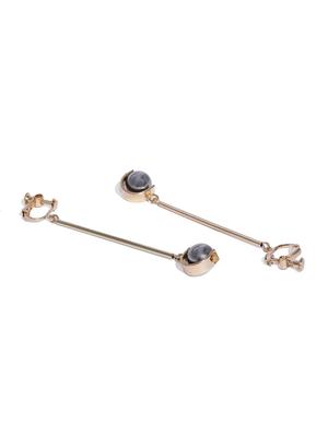 grey metal drop earring - 17397549 - Standard Image - 2