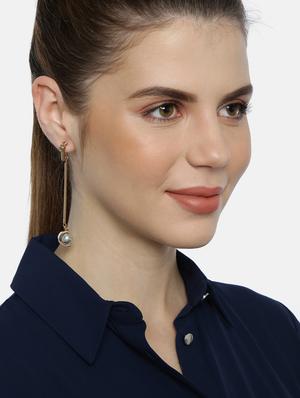 grey metal drop earring - 17397549 - Standard Image - 3