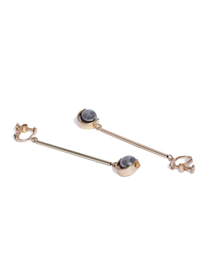 grey metal drop earring - 17397549 - Zoom Image - 2