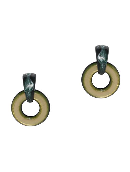 green metal drop earring - 17397555 - Standard Image - 1