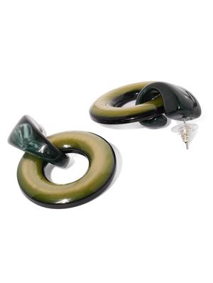 green metal drop earring - 17397555 - Standard Image - 2