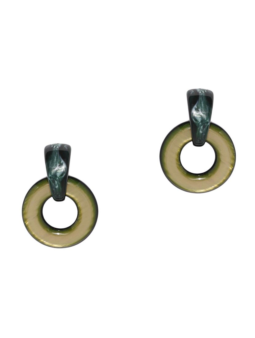 green metal drop earring - 17397555 - Zoom Image - 1