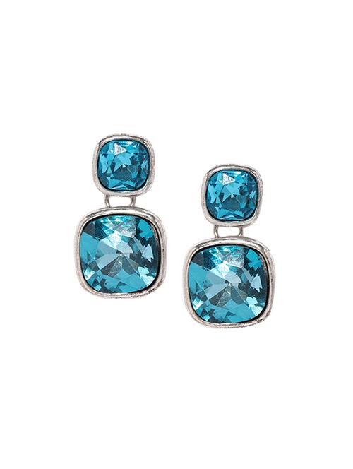 blue metal drop earring - 17397566 - Standard Image - 1