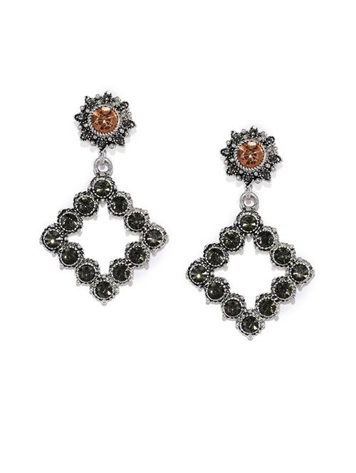 grey metal drop earring - 17397584 - Standard Image - 1