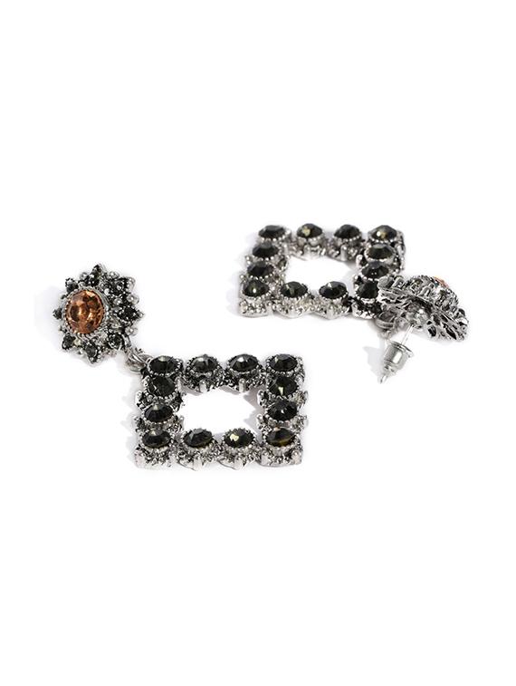 grey metal drop earring - 17397584 - Zoom Image - 2