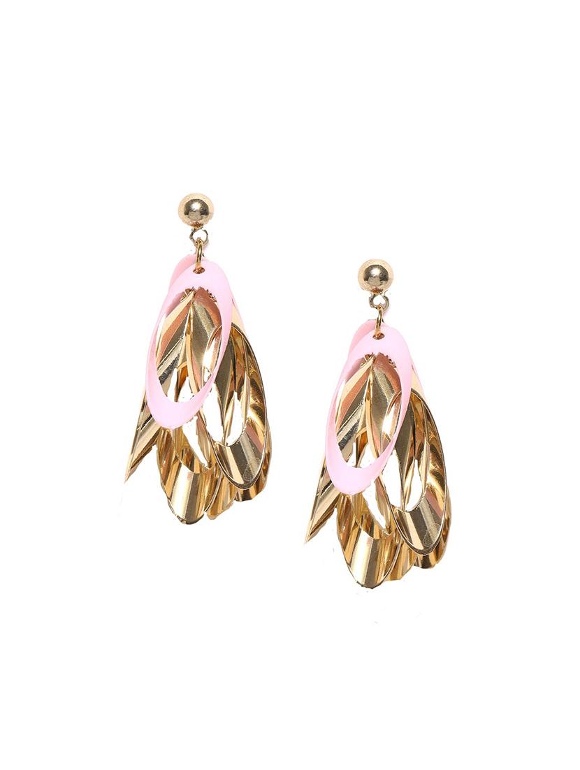 pink metal drop earring - 17397588 - Zoom Image - 1