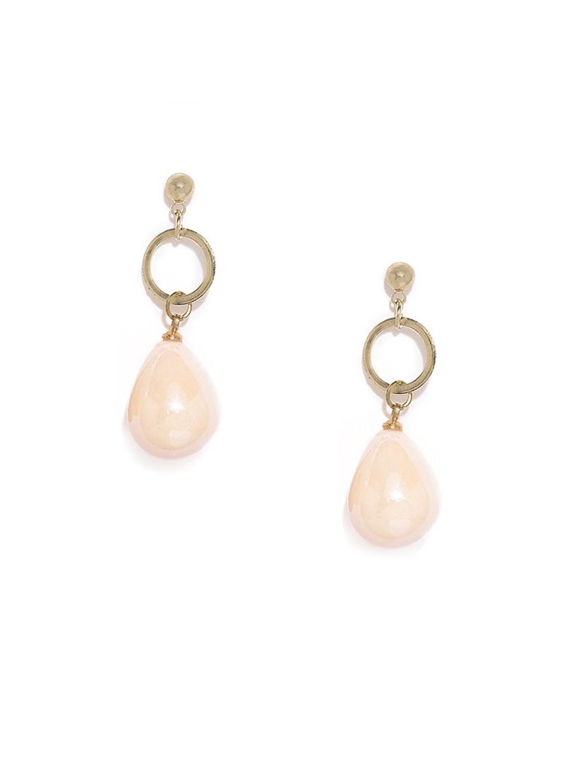 gold metal drop earring - 17397592 - Zoom Image - 1