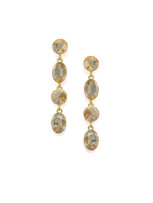 yellow metal drop earring - 17397596 - Standard Image - 1