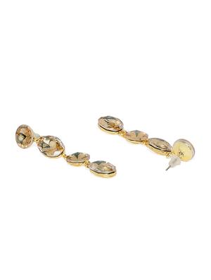 yellow metal drop earring - 17397596 - Standard Image - 2