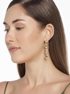 yellow metal drop earring - 17397596 - Standard Image - 3