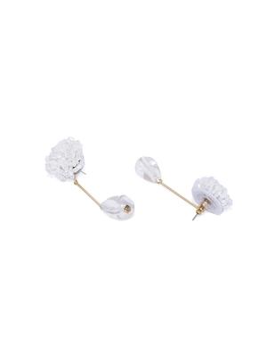 white metal drop earring - 17397605 - Standard Image - 2