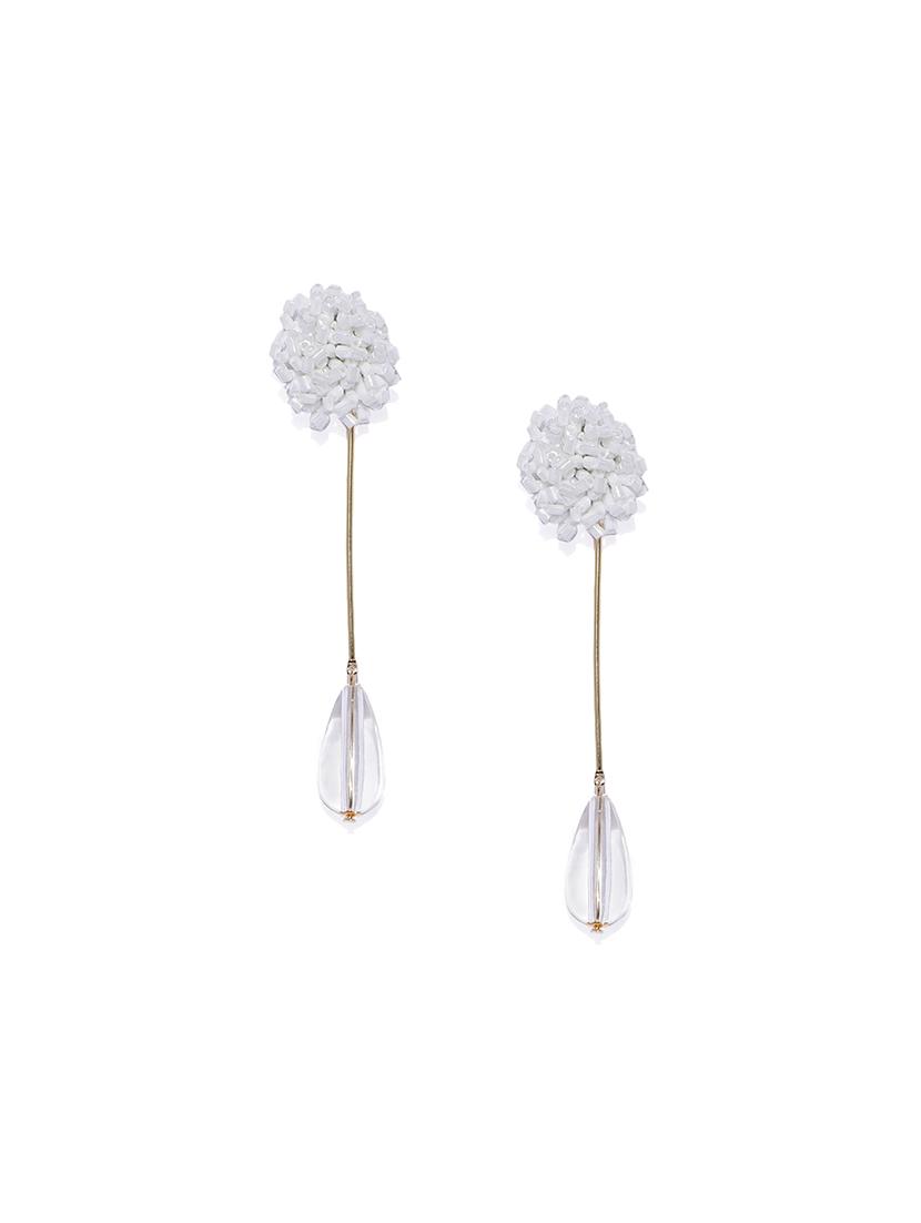 white metal drop earring - 17397605 - Zoom Image - 1