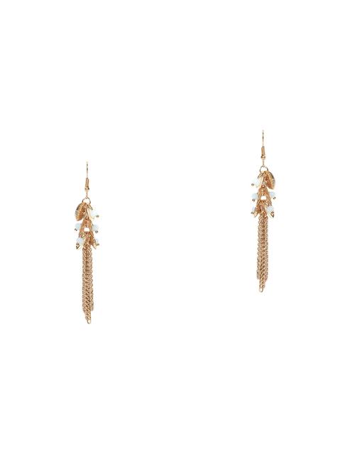 gold metal drop earring - 17397632 - Standard Image - 1