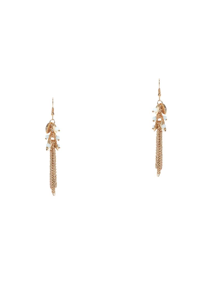 gold metal drop earring - 17397632 - Zoom Image - 1