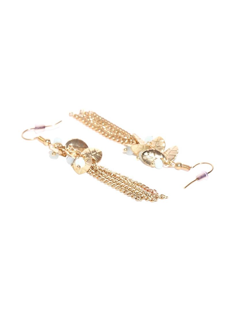 gold metal drop earring - 17397632 - Zoom Image - 2
