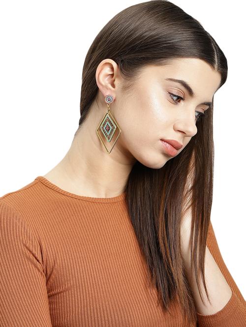 multi colored metal drop earring - 17397681 - Standard Image - 1