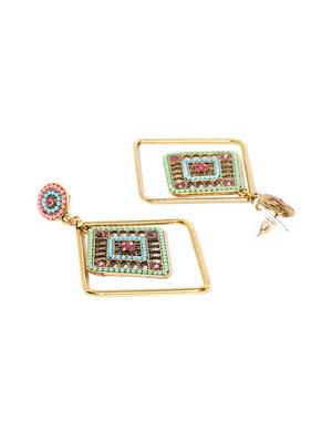 multi colored metal drop earring - 17397681 - Standard Image - 2