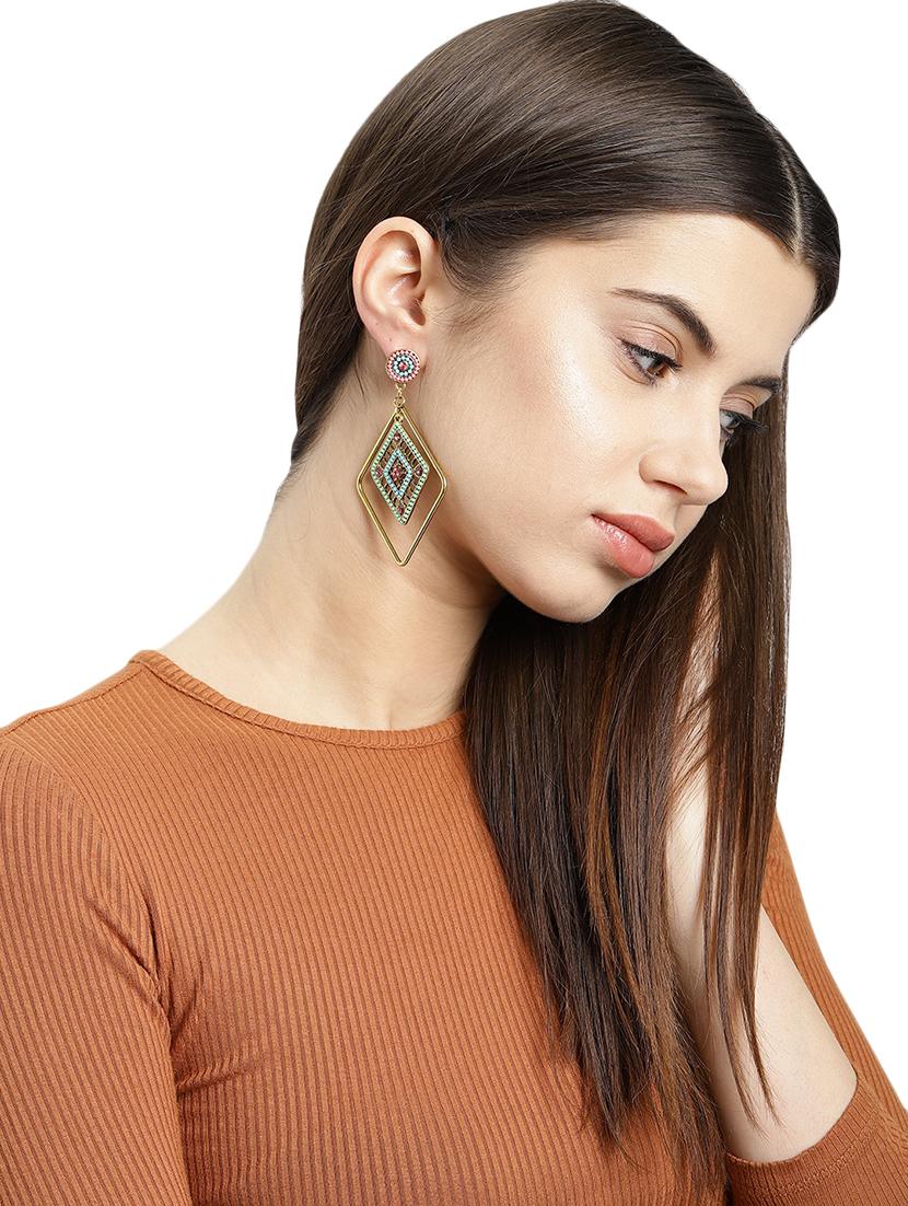 multi colored metal drop earring - 17397681 - Zoom Image - 1