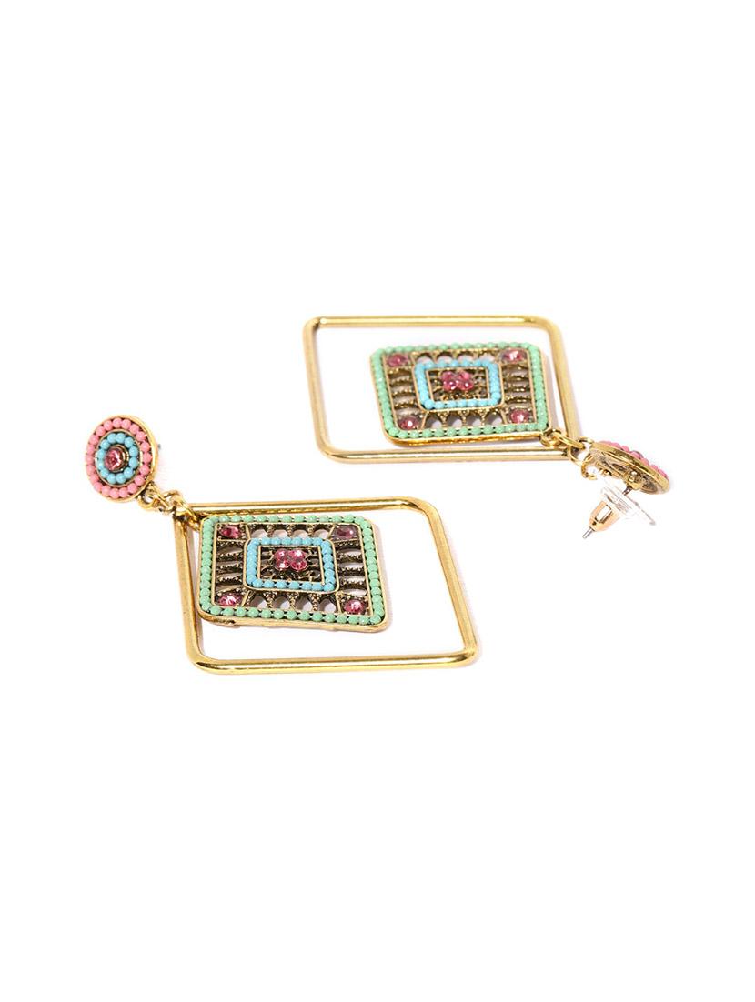 multi colored metal drop earring - 17397681 - Zoom Image - 2