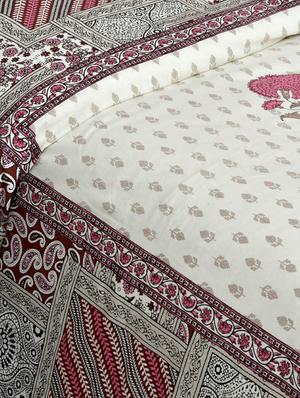 cotton jaipuri print king size bedsheet with 2 pillow covers - 17397738 - Standard Image - 4