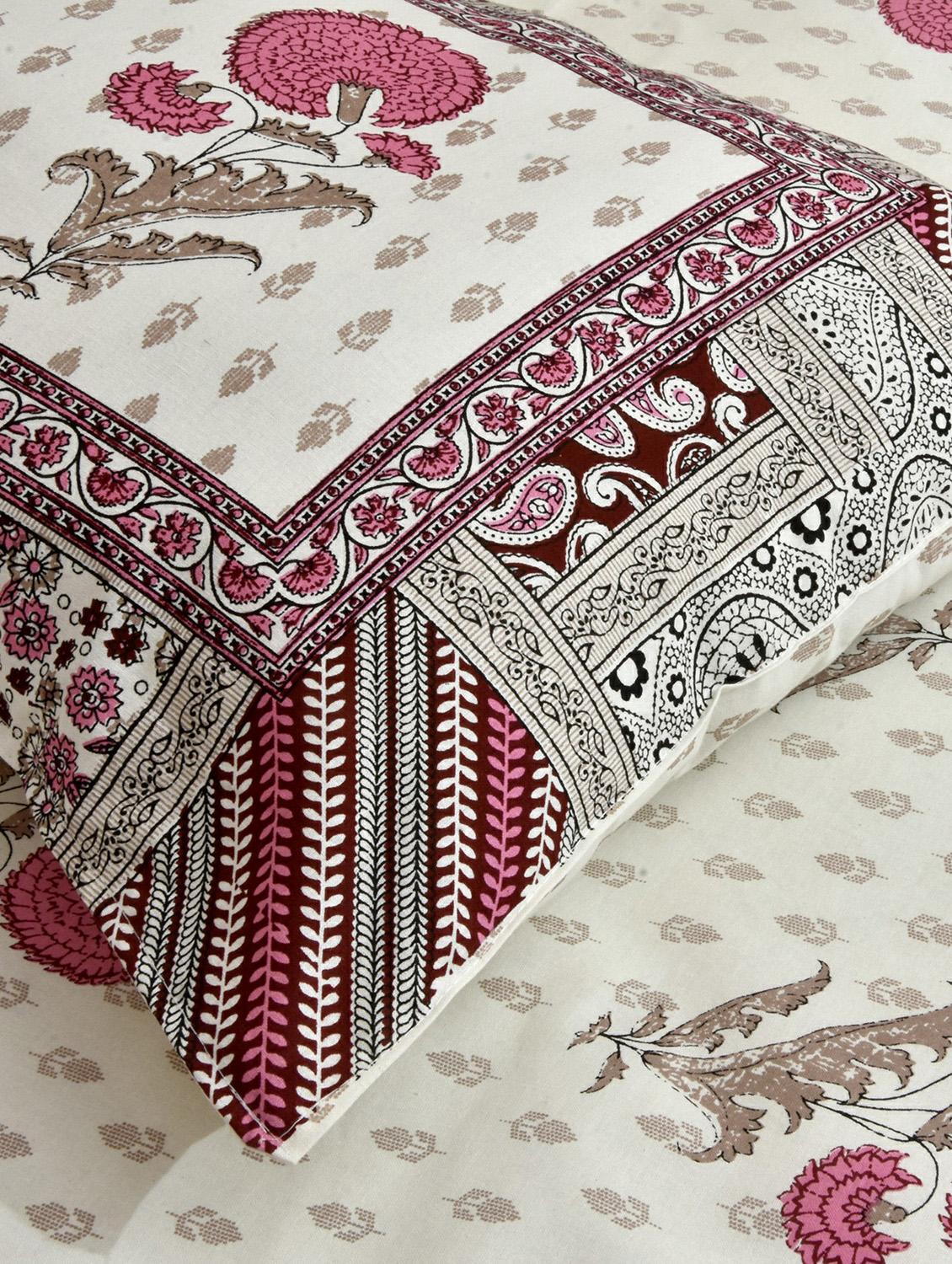 cotton jaipuri print king size bedsheet with 2 pillow covers - 17397738 - Zoom Image - 3