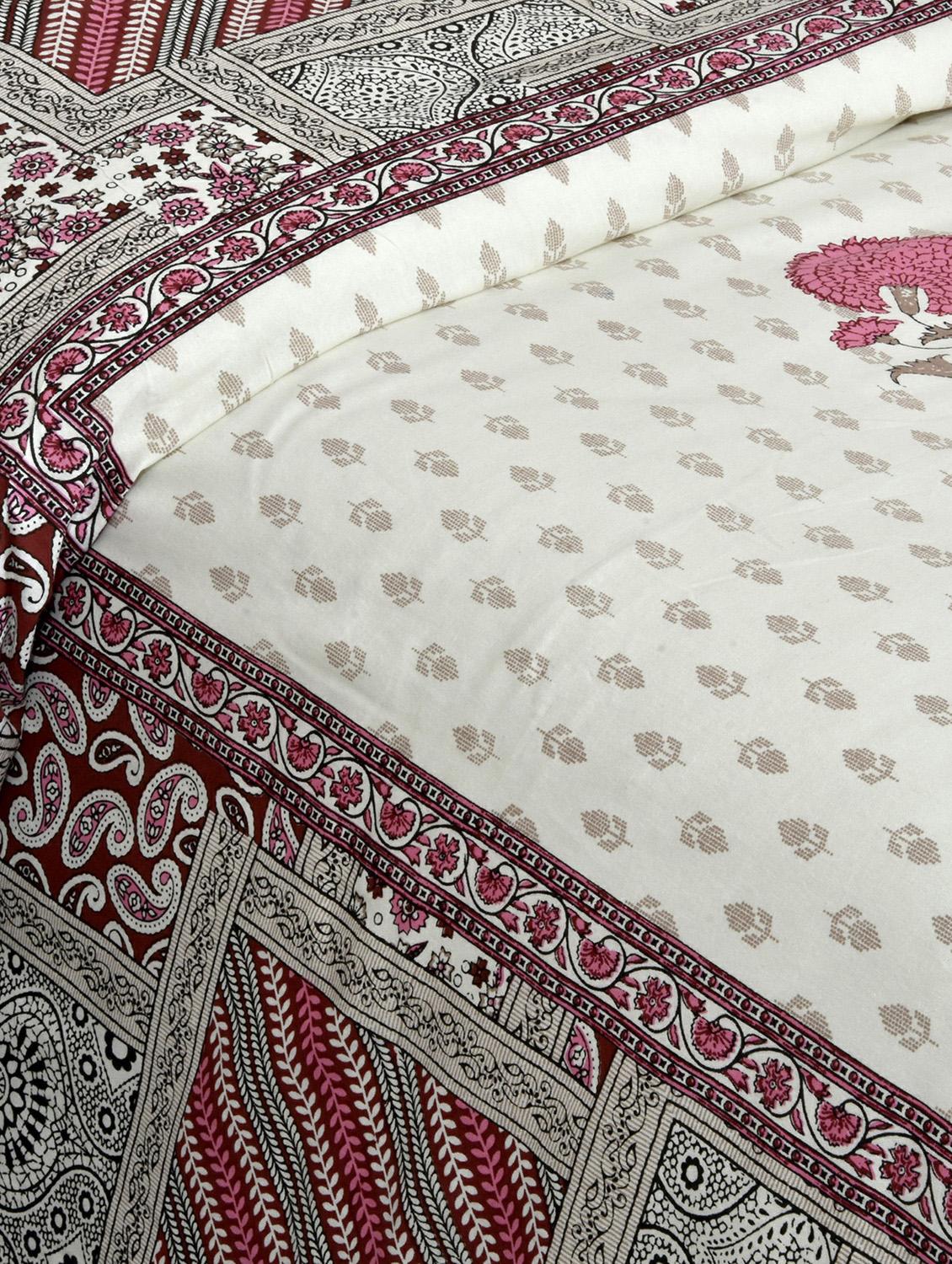 cotton jaipuri print king size bedsheet with 2 pillow covers - 17397738 - Zoom Image - 4