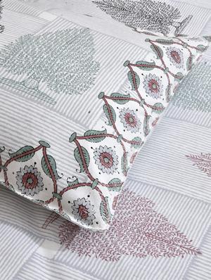 cotton jaipuri print king size bedsheet with 2 pillow covers - 17397742 - Standard Image - 3