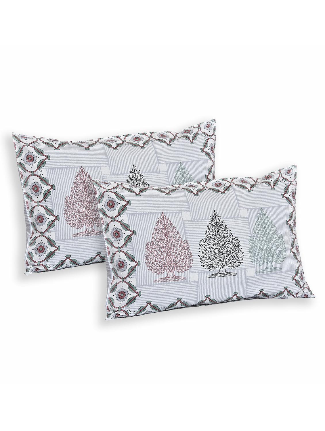 cotton jaipuri print king size bedsheet with 2 pillow covers - 17397742 - Zoom Image - 2