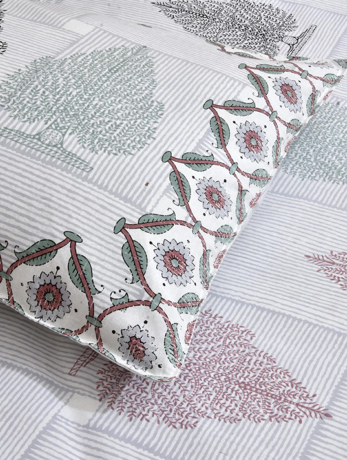 cotton jaipuri print king size bedsheet with 2 pillow covers - 17397742 - Zoom Image - 3