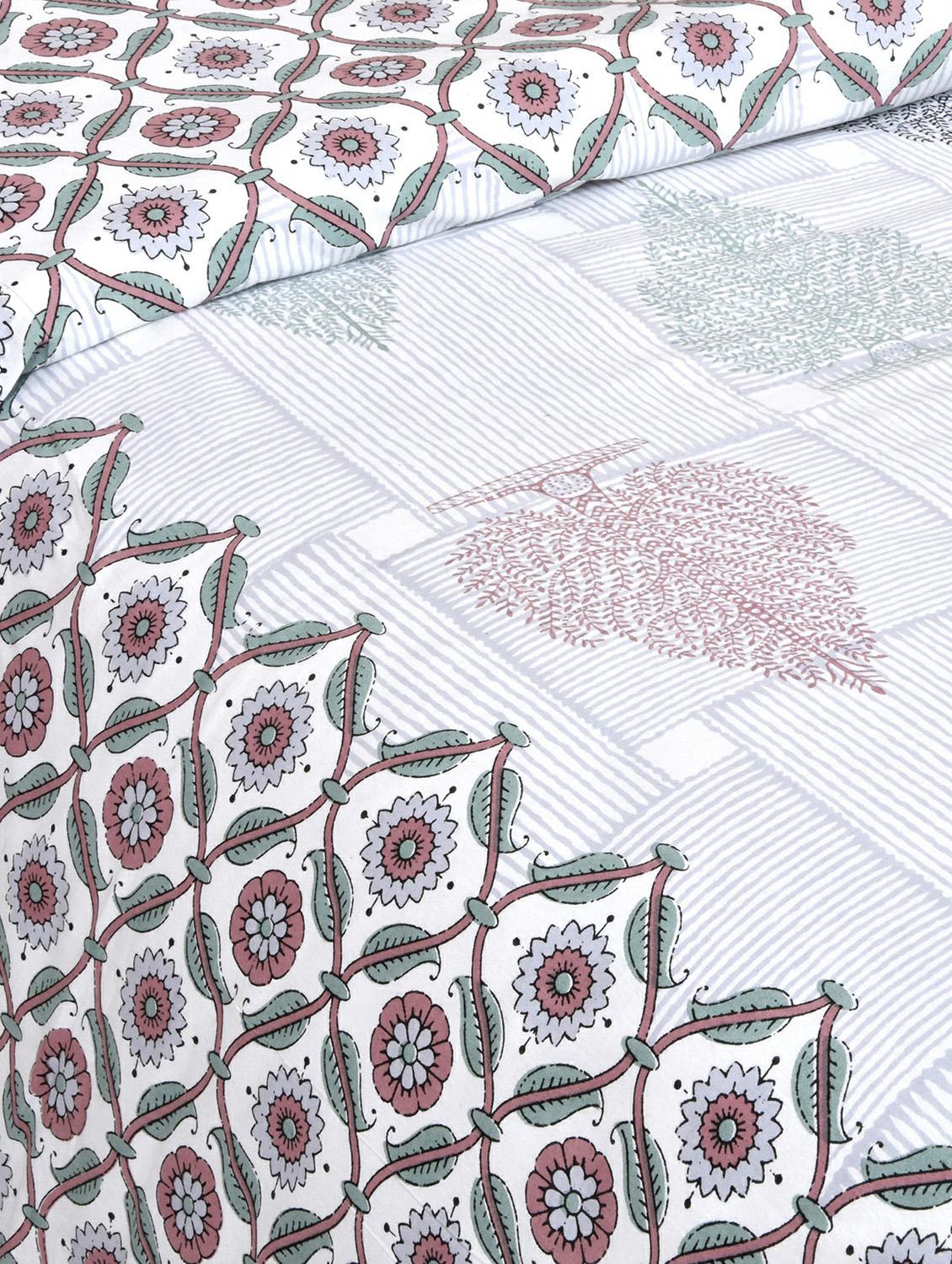 cotton jaipuri print king size bedsheet with 2 pillow covers - 17397742 - Zoom Image - 4