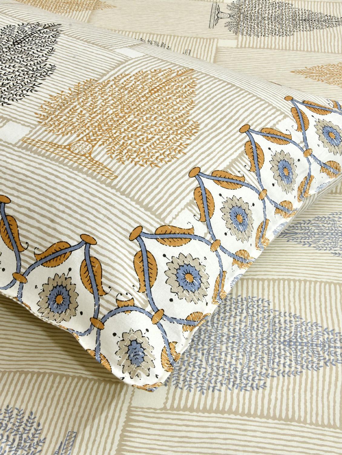 cotton jaipuri print king size bedsheet with 2 pillow covers - 17397743 - Zoom Image - 3