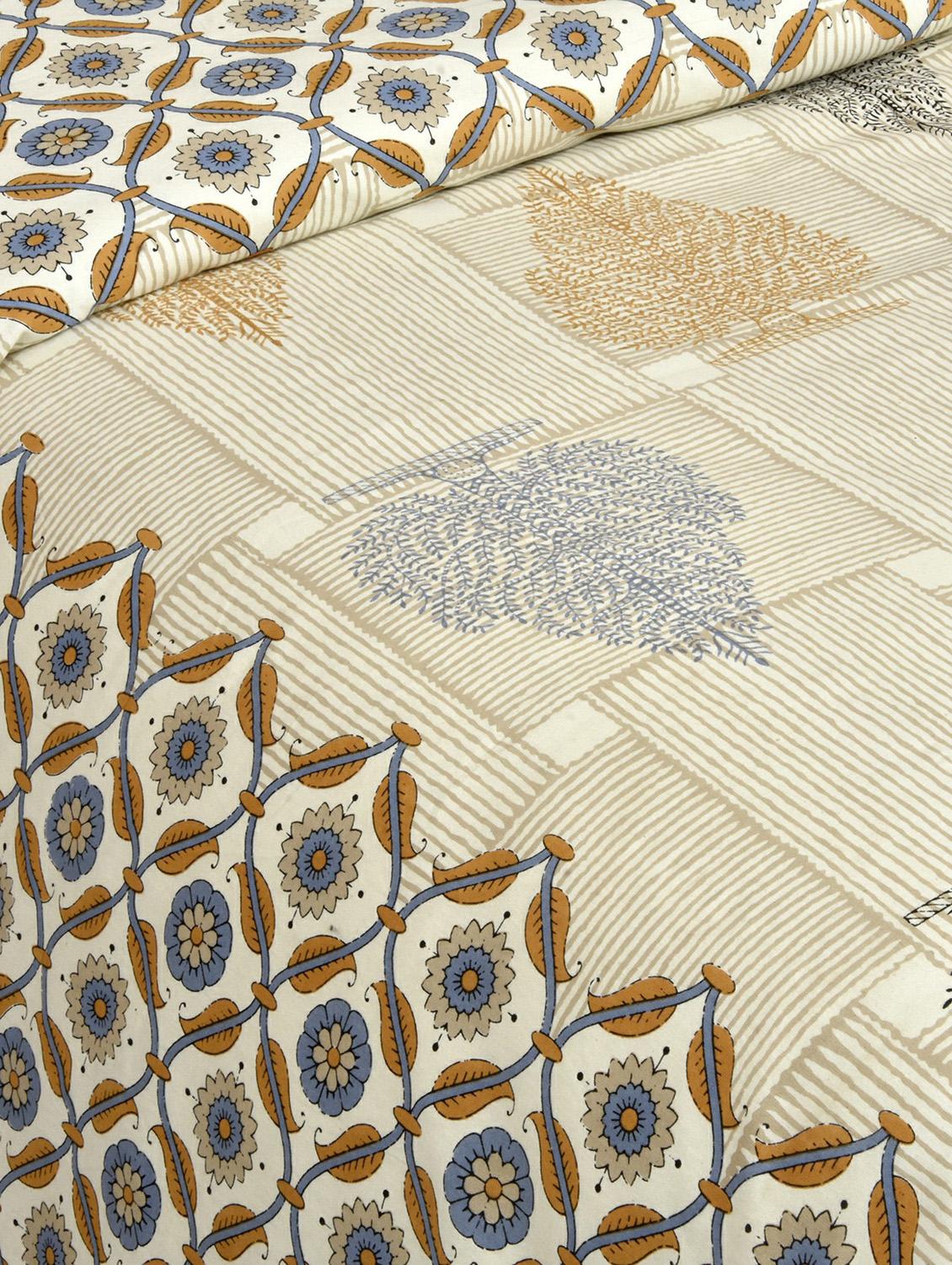 cotton jaipuri print king size bedsheet with 2 pillow covers - 17397743 - Zoom Image - 4