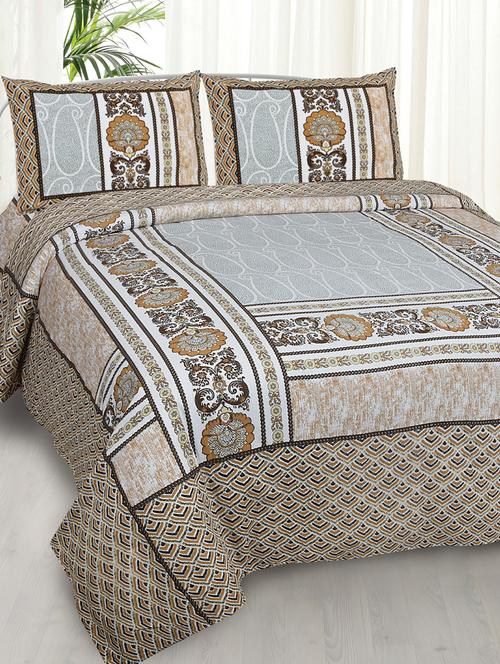 cotton jaipuri print king size bedsheet with 2 pillow covers - 17397747 - Standard Image - 1