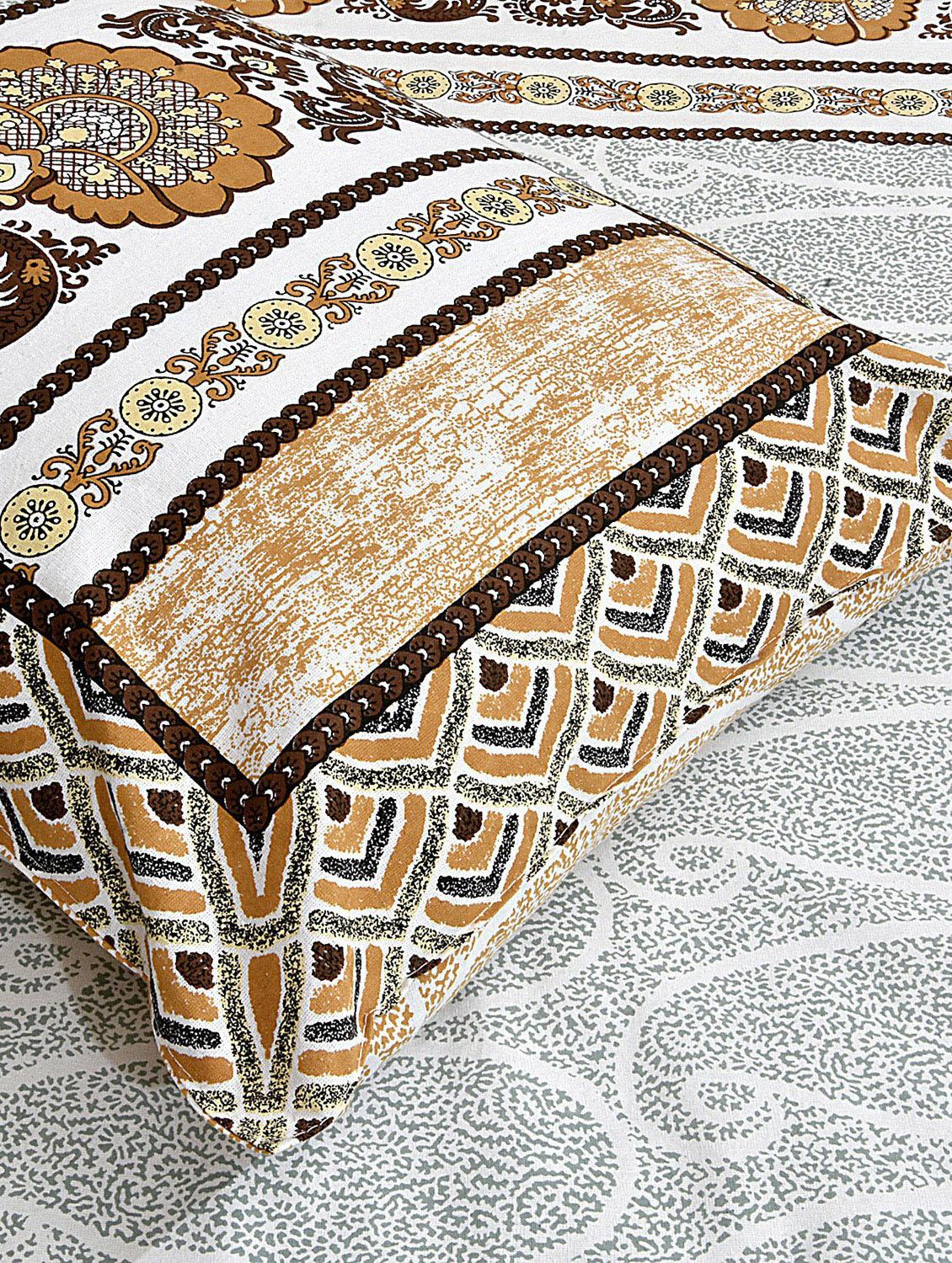 cotton jaipuri print king size bedsheet with 2 pillow covers - 17397747 - Zoom Image - 3