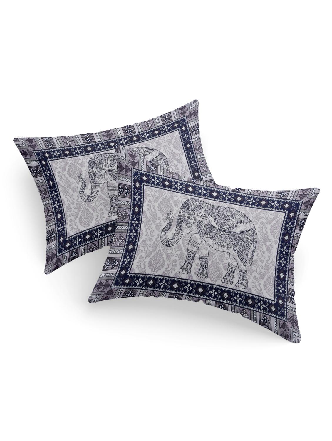 cotton jaipuri print king size bedsheet with 2 pillow covers - 17397754 - Zoom Image - 2