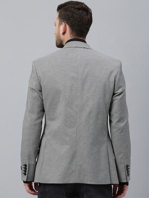 black houndstooth print single breasted casual blazer - 17397937 - Standard Image - 3