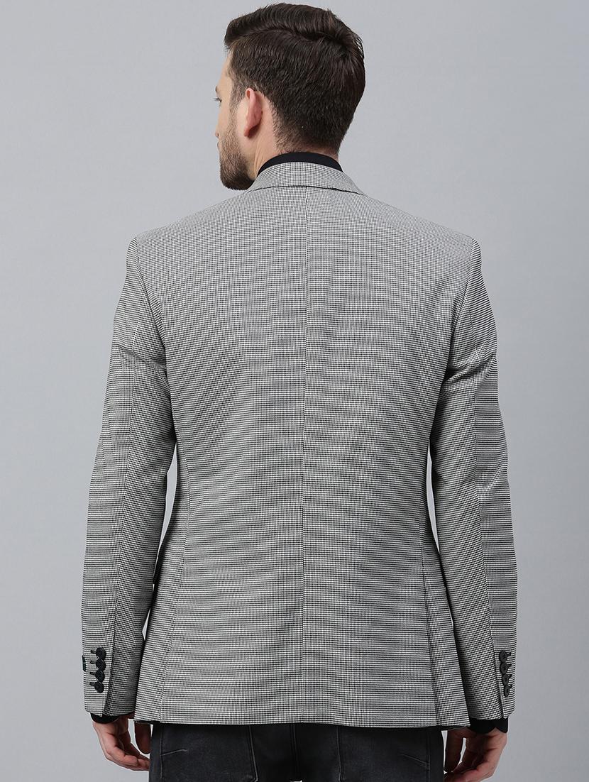 black houndstooth print single breasted casual blazer - 17397937 - Zoom Image - 3