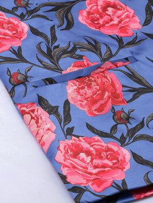 blue floral print nehru jacket - 17397952 - Standard Image - 5