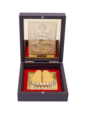 24 ct gold foil ganesh pooja box - 17397954 - Standard Image - 2