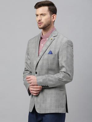 black checkered single breasted casual blazer - 17398150 - Standard Image - 2