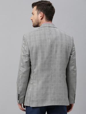 black checkered single breasted casual blazer - 17398150 - Standard Image - 3