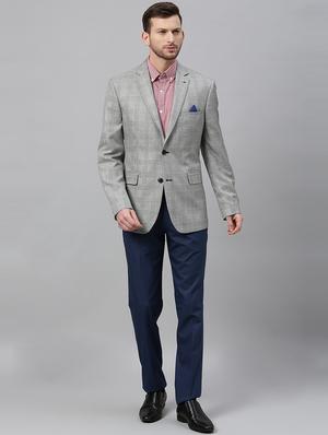 black checkered single breasted casual blazer - 17398150 - Standard Image - 4