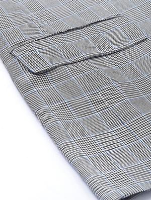 black checkered single breasted casual blazer - 17398150 - Standard Image - 5