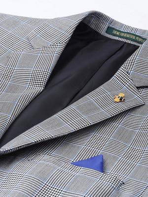 black checkered single breasted casual blazer - 17398150 - Standard Image - 6