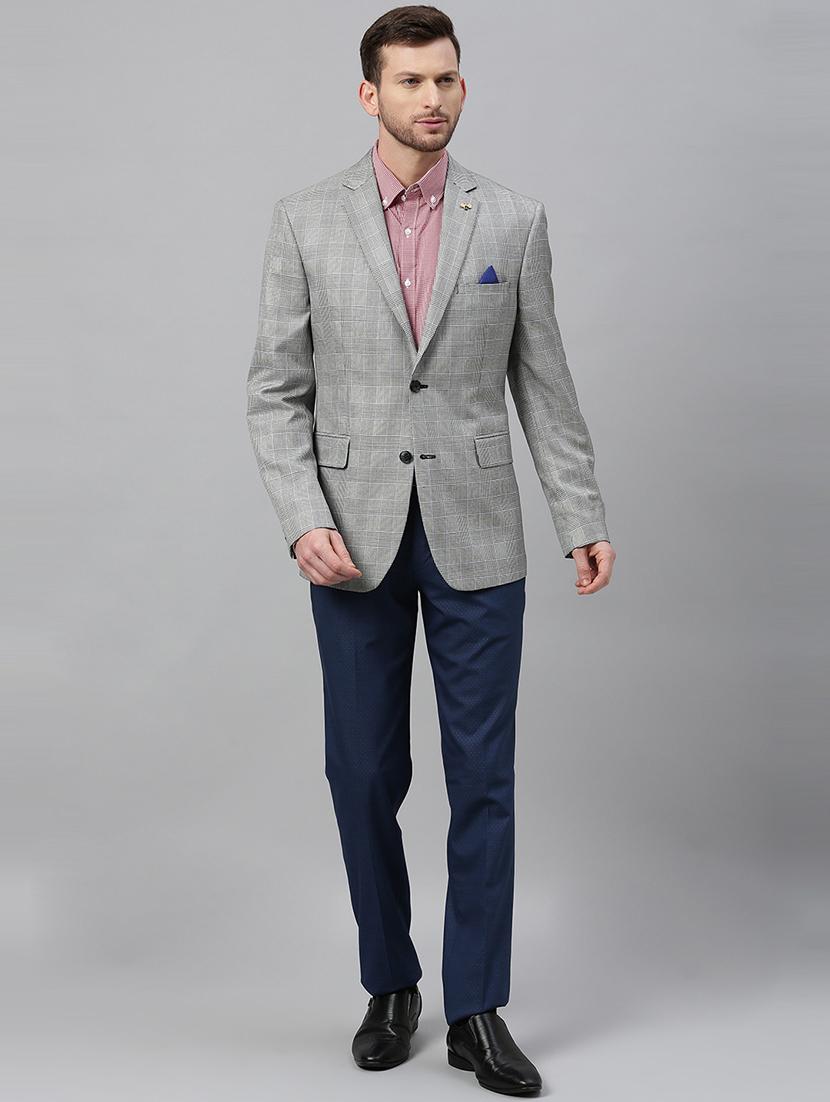 black checkered single breasted casual blazer - 17398150 - Zoom Image - 4