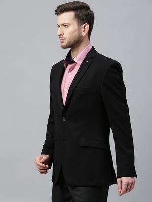 black solid single breasted casual blazer - 17398157 - Standard Image - 2