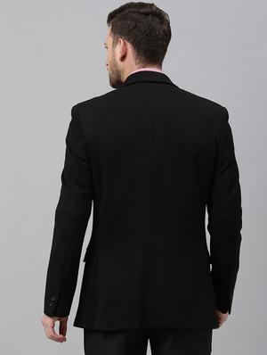 black solid single breasted casual blazer - 17398157 - Standard Image - 3