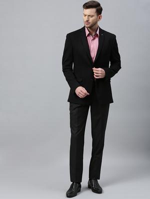 black solid single breasted casual blazer - 17398157 - Standard Image - 4