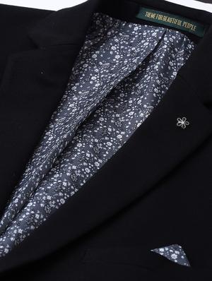black solid single breasted casual blazer - 17398157 - Standard Image - 5