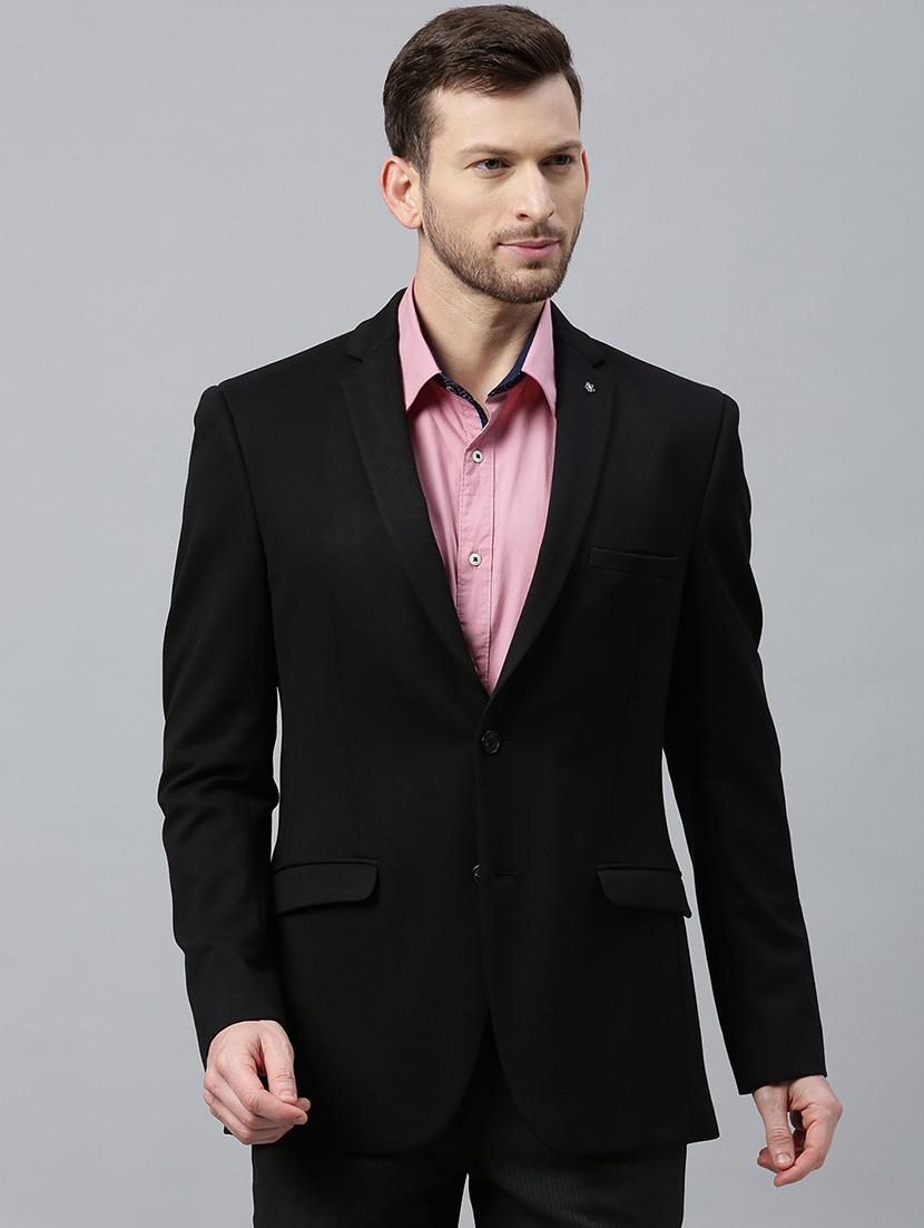 black solid single breasted casual blazer - 17398157 - Zoom Image - 1